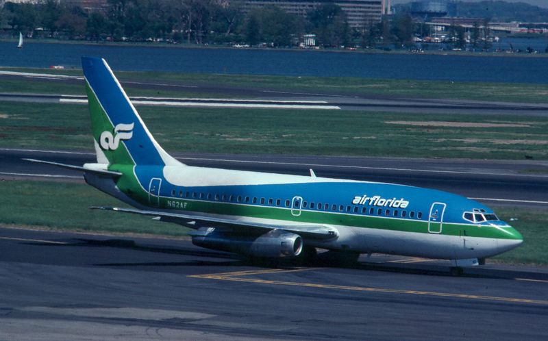 Air Florida Boeing 737-222, registration N62AF, the aircraft later lost as Flight 90