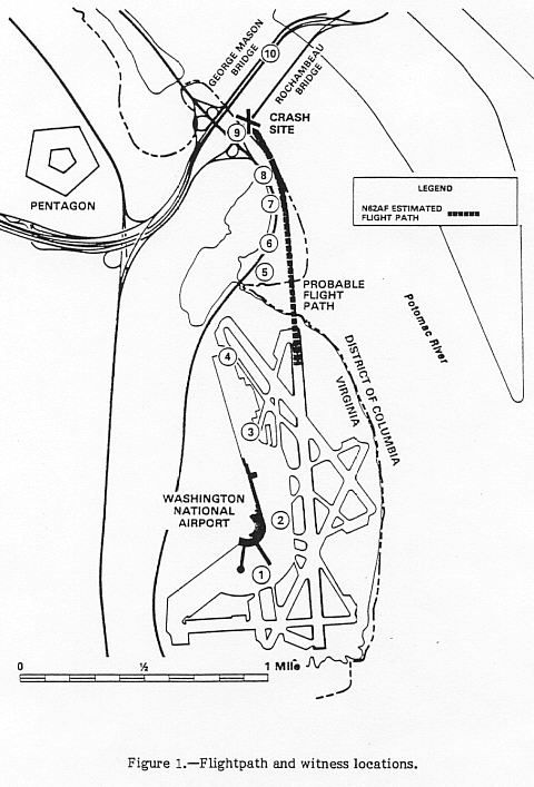 Official NTSB diagram of the Air Florida Flight 90 accident sequence