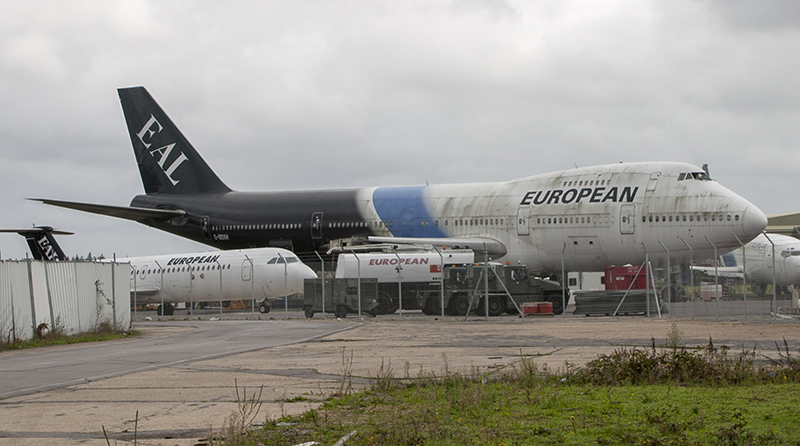 G-BDXH, the Boeing 747 flown as Flight 9, photographed during scrapping at Bournemouth Airport in 2008