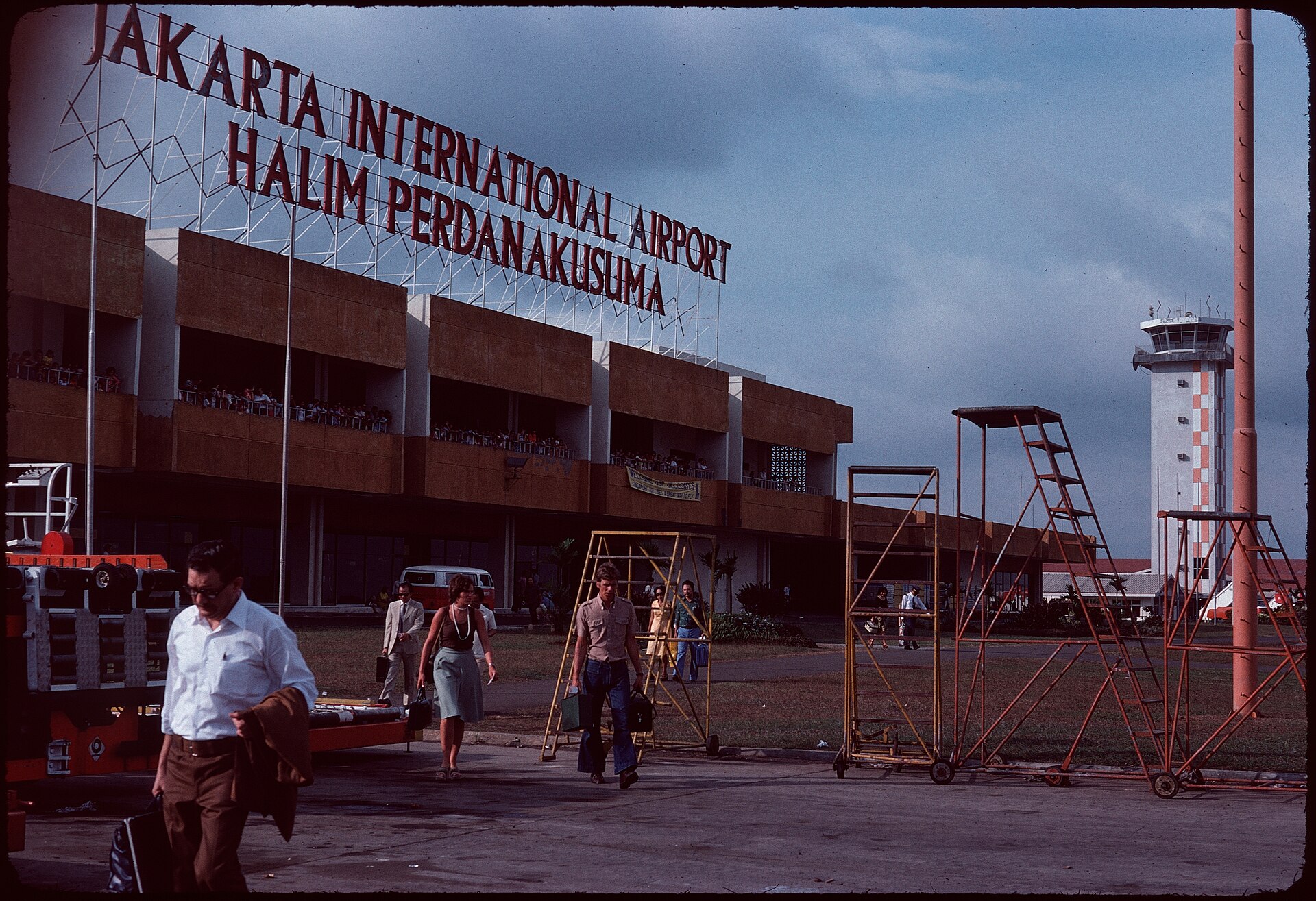 Historical photograph of Jakarta's airport, taken in 1975