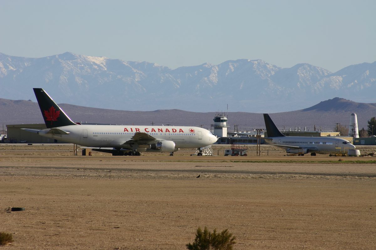 C-GAUN, the Gimli Glider, in retirement storage at Mojave Air and Space Port, California, February 2008