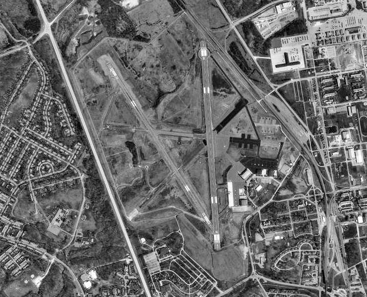 Aerial survey photograph of Godman Army Airfield at Fort Knox, Kentucky, the base from which Captain Mantell and his flight were scrambled