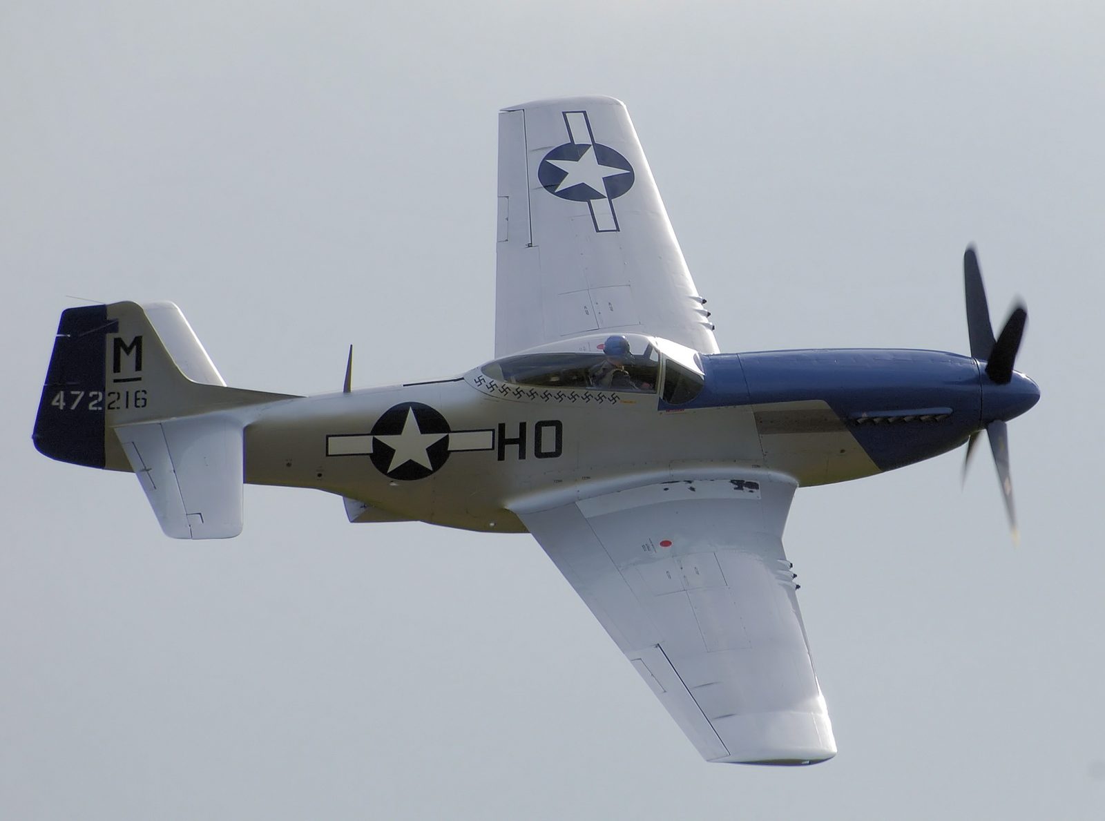 A preserved North American P-51D Mustang fighter, the same type flown by Captain Mantell and his flight on January 7, 1948