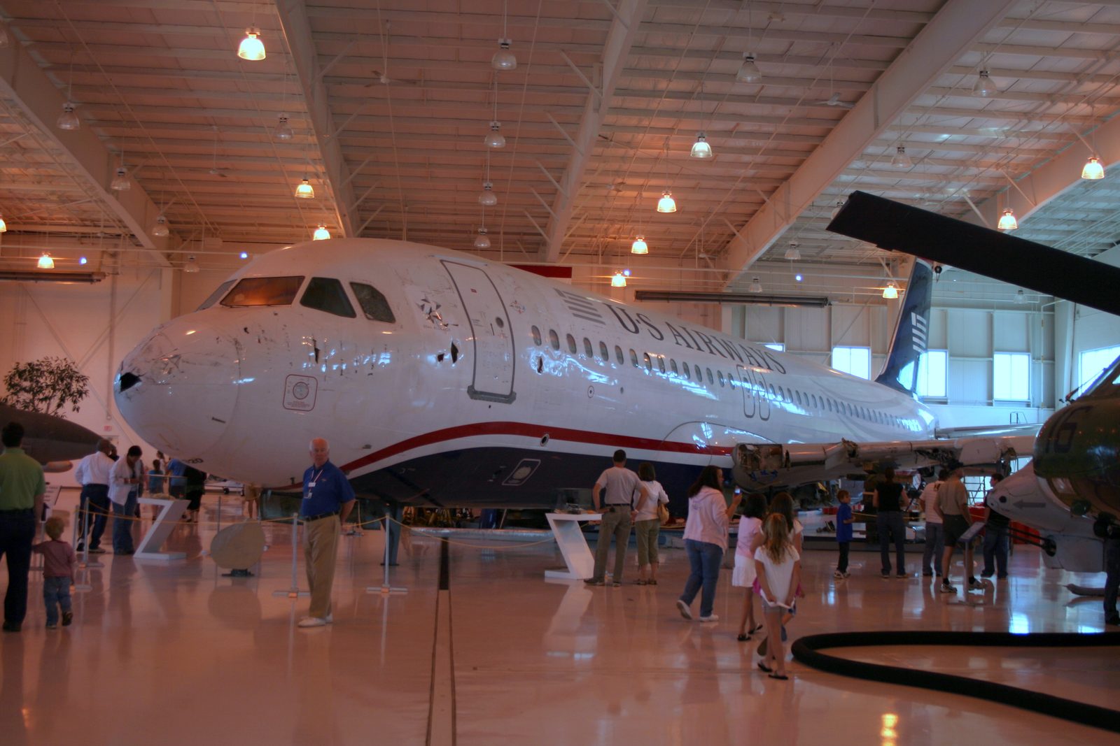 The recovered fuselage of N106US on permanent display at the aviation museum in Charlotte, North Carolina