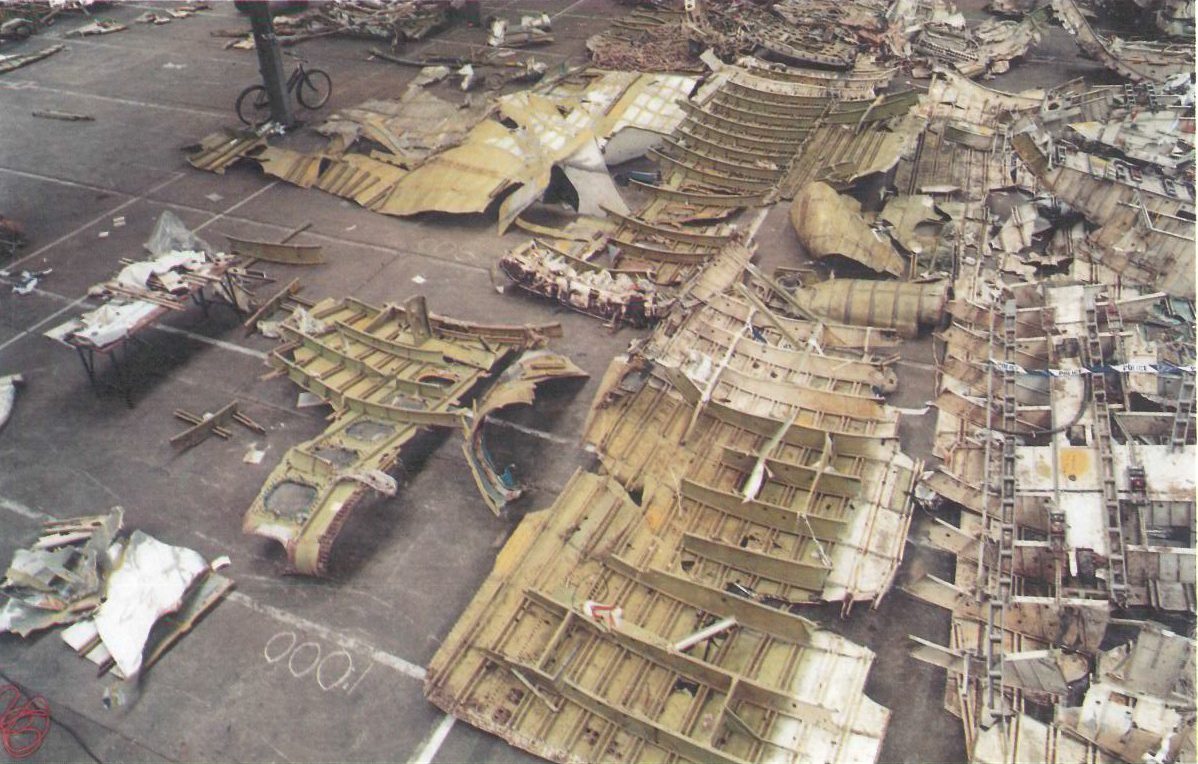 Official Air Accident Investigation Branch photograph of Pan Am Flight 103 wreckage