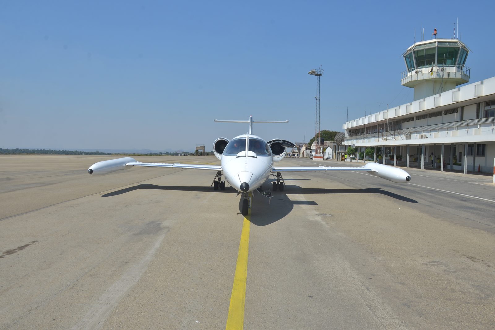 A Bombardier Learjet 35 business jet on the ground, the same type as the aircraft involved