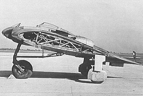 The captured Horten Ho 229 V3 prototype on a US airfield, summer 1945