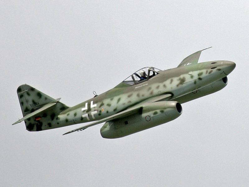 A flying Messerschmitt Me 262 replica
