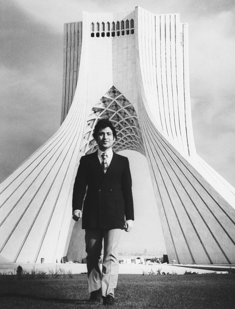 The Shahyad Tower, now the Azadi Tower, standing over its square in Tehran in the early 1970s