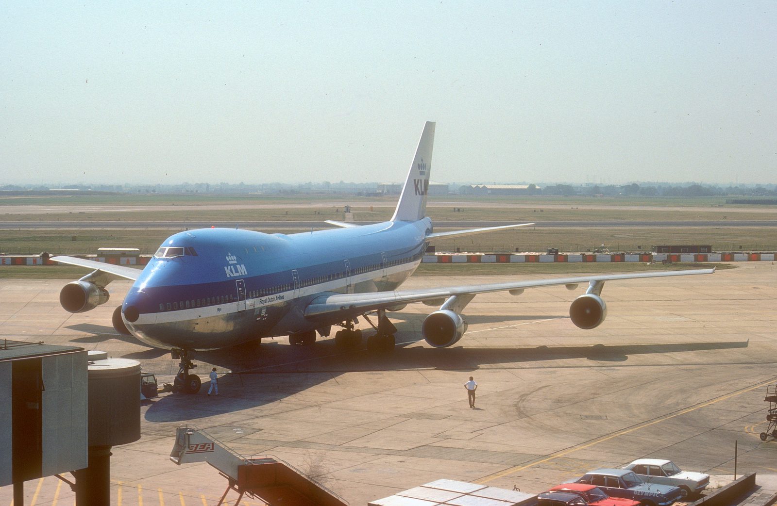 KLM Boeing 747-206B, registration PH-BUF, named "Rijn" (The Rhine), photographed at London Heathrow in August 1975