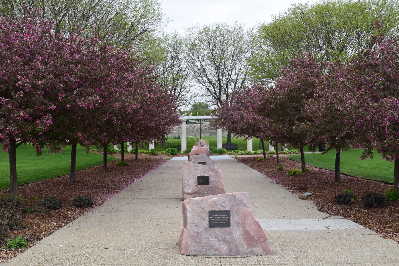 The Flight 232 memorial along the Missouri River in Sioux City, Iowa